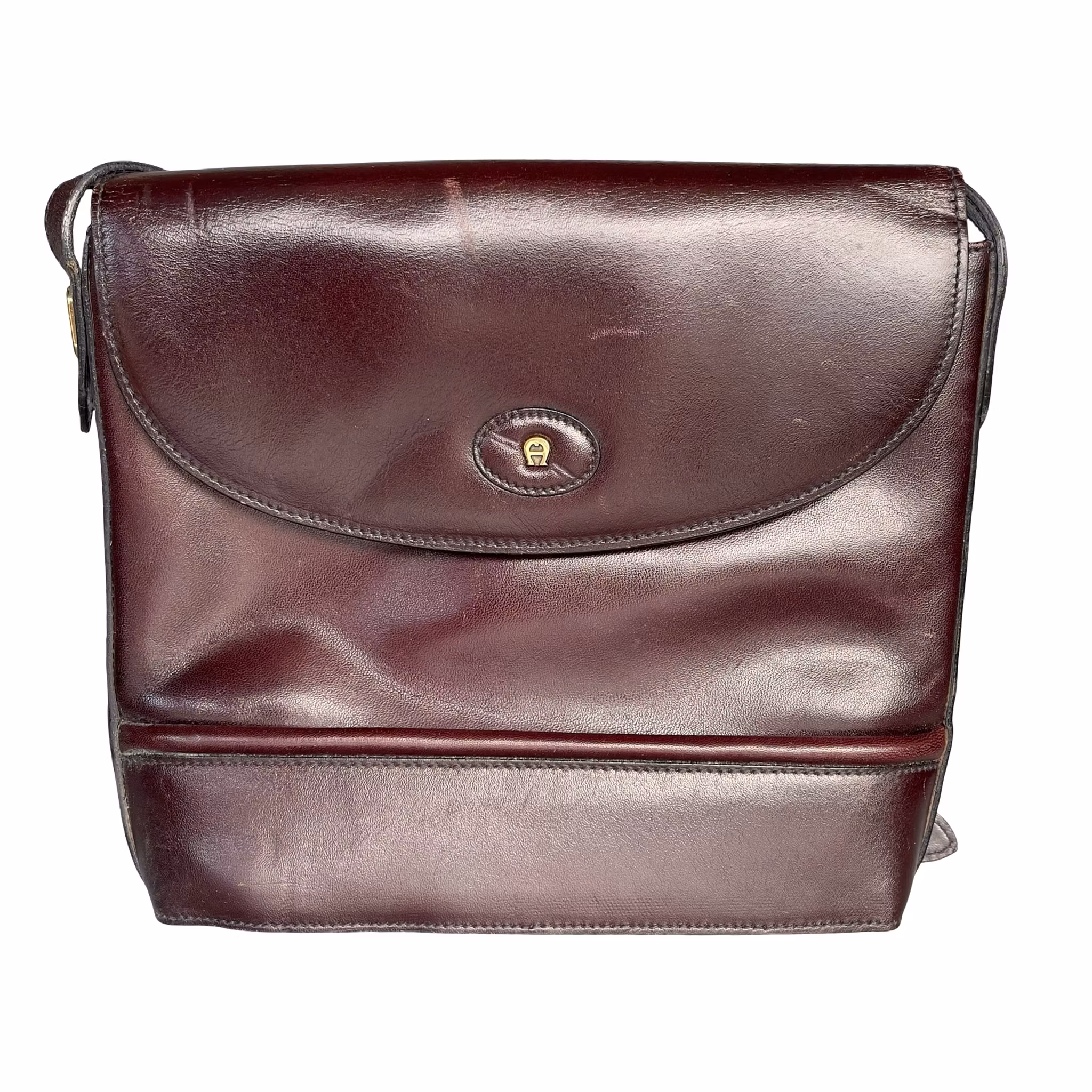 Etienne Aigner Vintage Crossbody / Axelväska i äkta läder - Bordeaux
