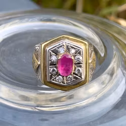 Vintage Ring med naturlig Rubin ca 1.15 ct - Sterling Silver