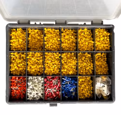 Raaco Service Case 18 - Scatola assortimento con guaine terminali per cavi e componenti di connessione