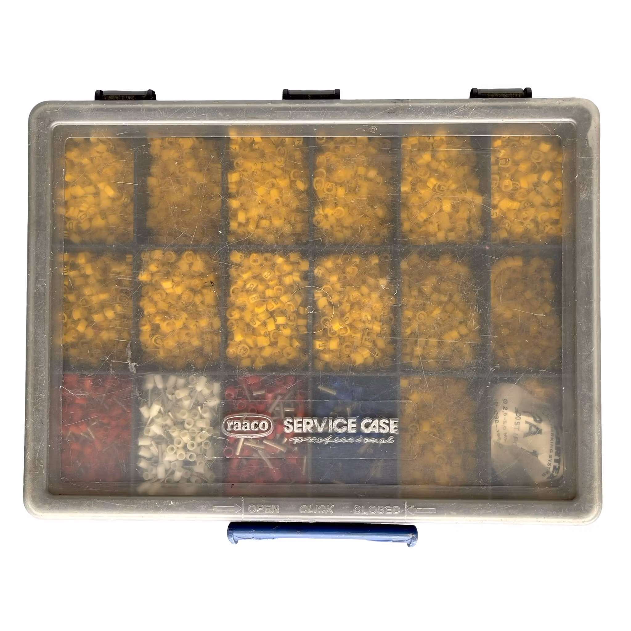 Raaco Service Case 18 - Sortimentslåda med kabel ändhylsor och kopplings detaljer