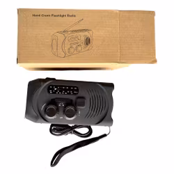 Emergency radio with hand crank, solar panel and flashlight - AM/FM - SOS - Camping & Crisis Radio