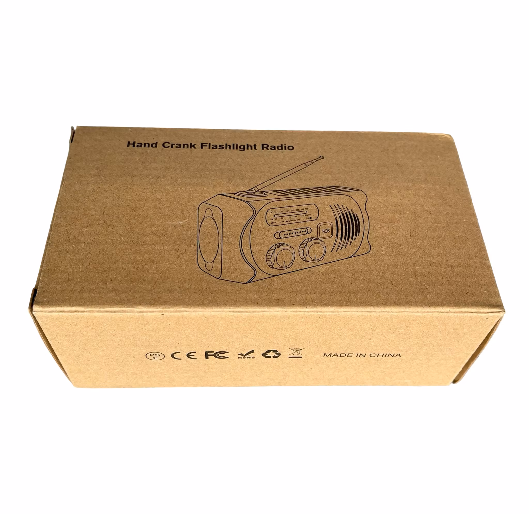 Nödradio med handvev, solpanel och ficklampa - AM/FM - SOS - Camping & Krisradio