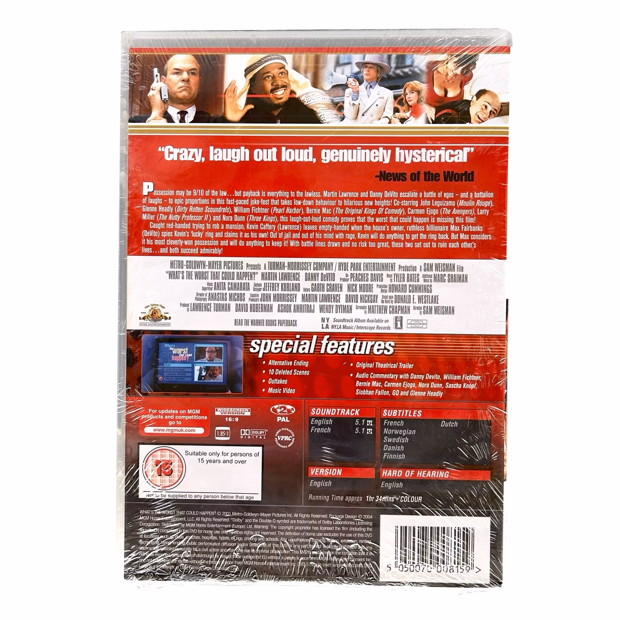 What's the Worst That Could Happen? - Ny / Inplastad DVD - Martin Lawrence & Danny DeVito