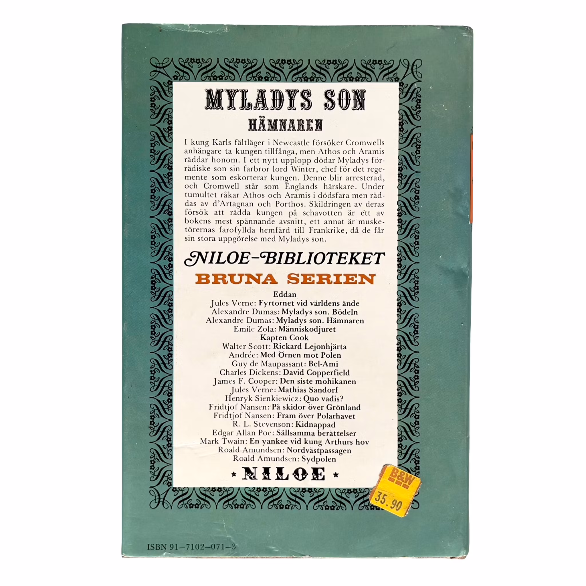 Myladys son - Hämnaren - Alexandre Dumas - Niloé biblioteket / Bruna Serien