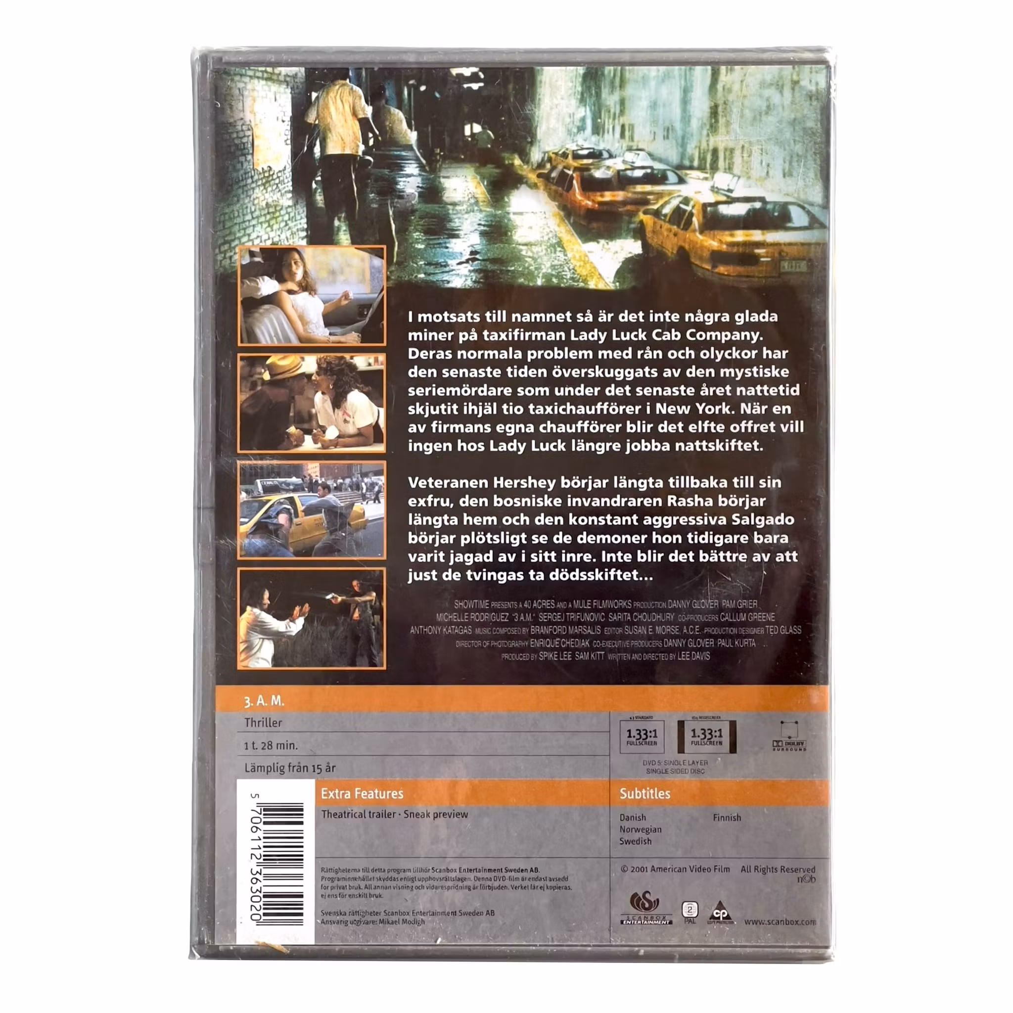 3 A.M. - Dödsskiftet - Ny / inplastad DVD - Thriller med Danny Glover