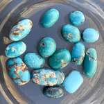 Äkta Nishapuri turkos - Naturliga cabochoner - Smyckes stenar / Samlar stenar