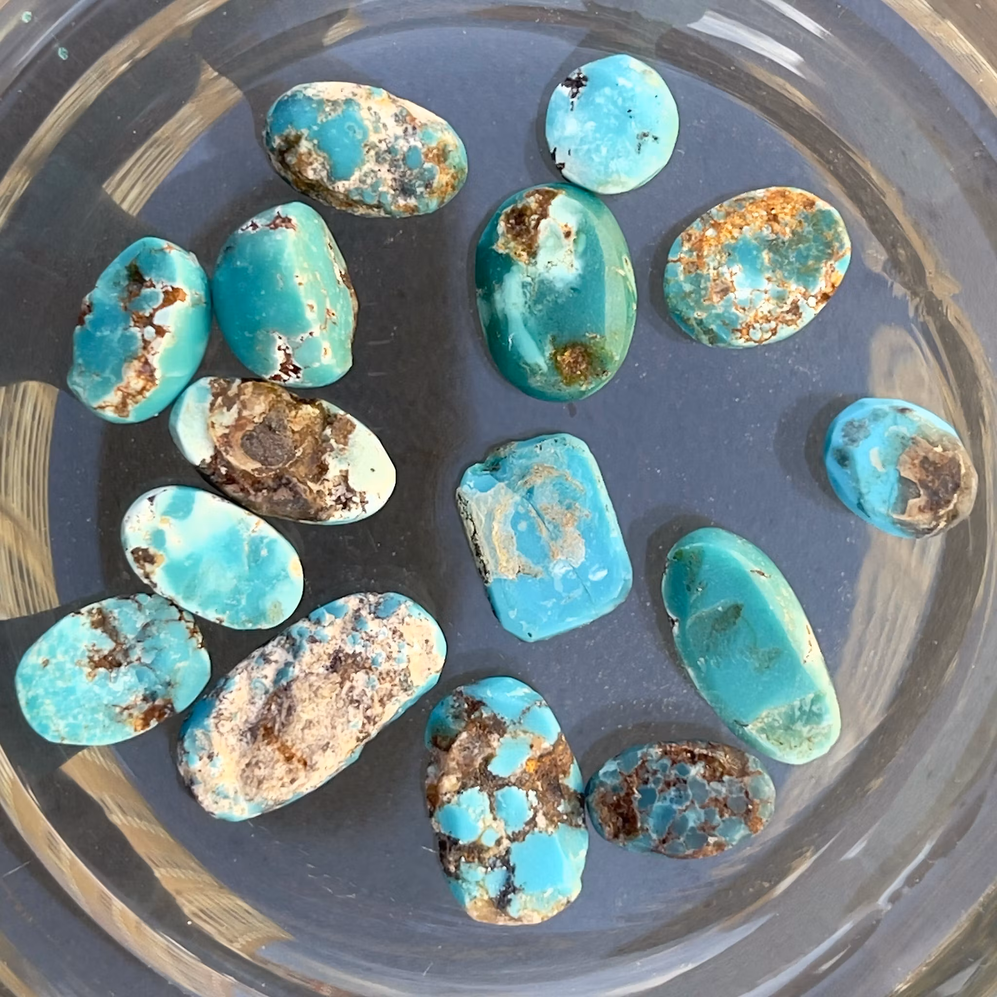 Äkta Nishapuri turkos - Naturliga cabochoner - Smyckes stenar / Samlar stenar