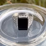 Art Deco ring i sterlingsilver 925 med svart onyx
