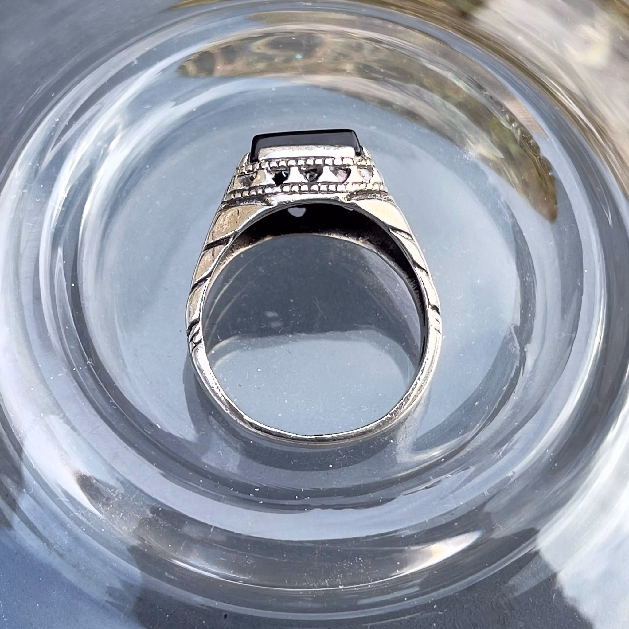 Art Deco ring i sterlingsilver 925 med svart onyx