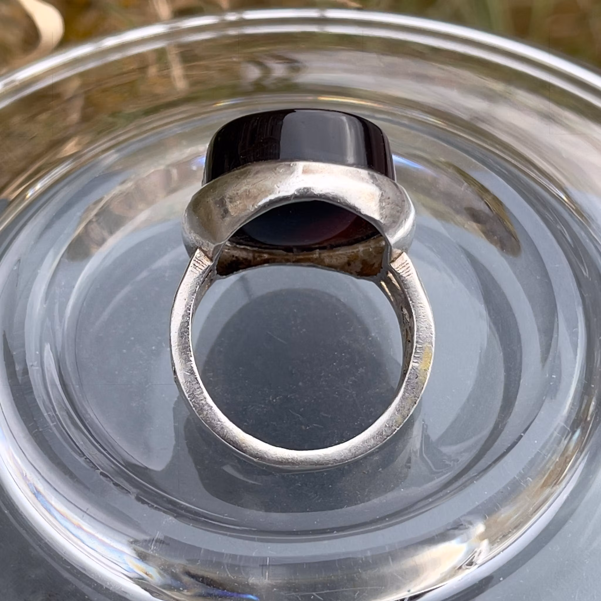 Exklusiv vintage ring ca 45 ct Aqeeq Yemeni Shefat Al Abd - Blodröd effekt - H.M 925 Silver