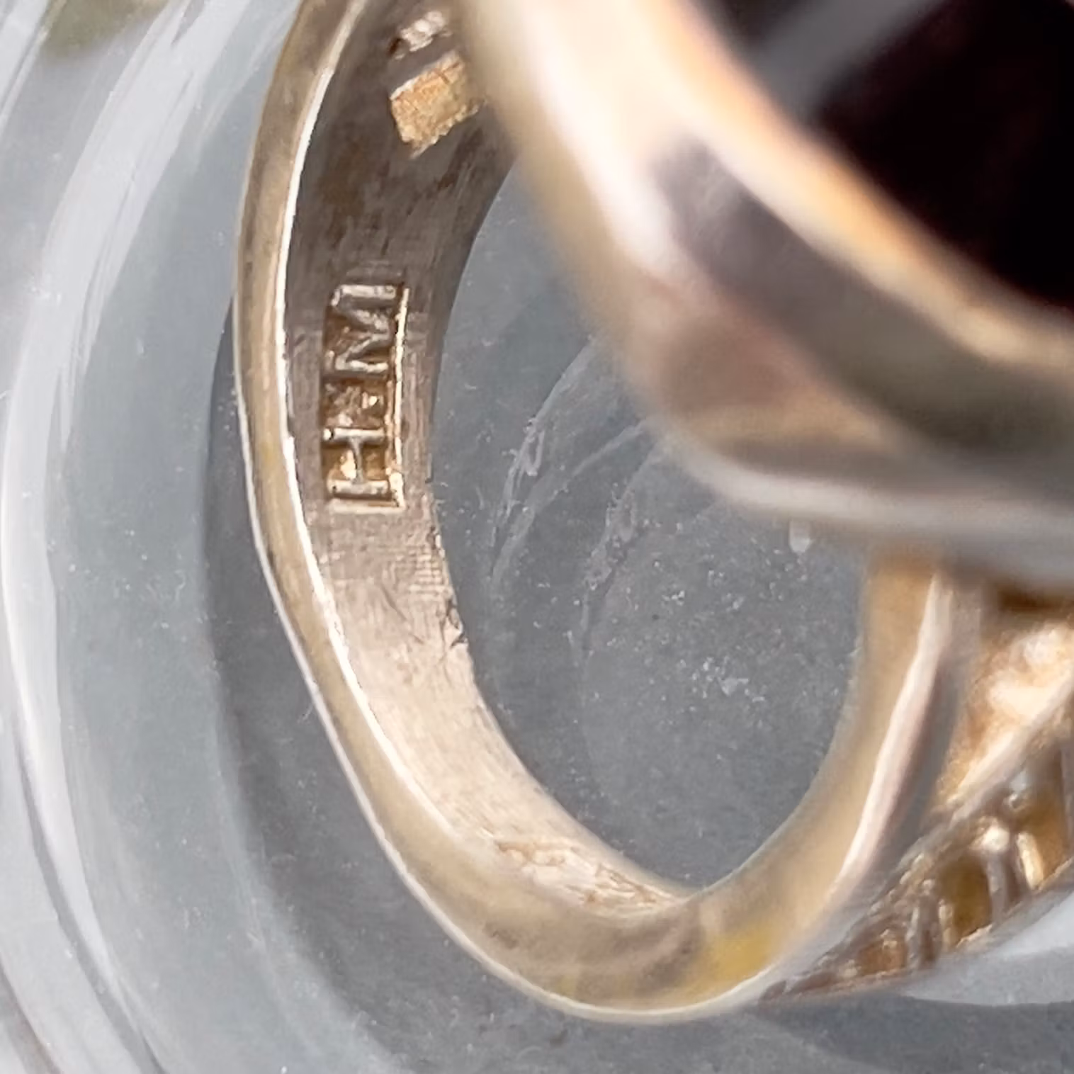 Exklusiv vintage ring ca 45 ct Aqeeq Yemeni Shefat Al Abd - Blodröd effekt - H.M 925 Silver