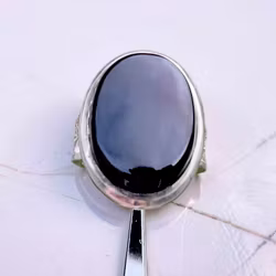 Exklusiv vintage ring ca 45 ct Aqeeq Yemeni Shefat Al Abd - Blodröd effekt - H.M 925 Silver