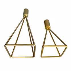 Candelieri geometrici in metallo - 2 pezzi, design moderno