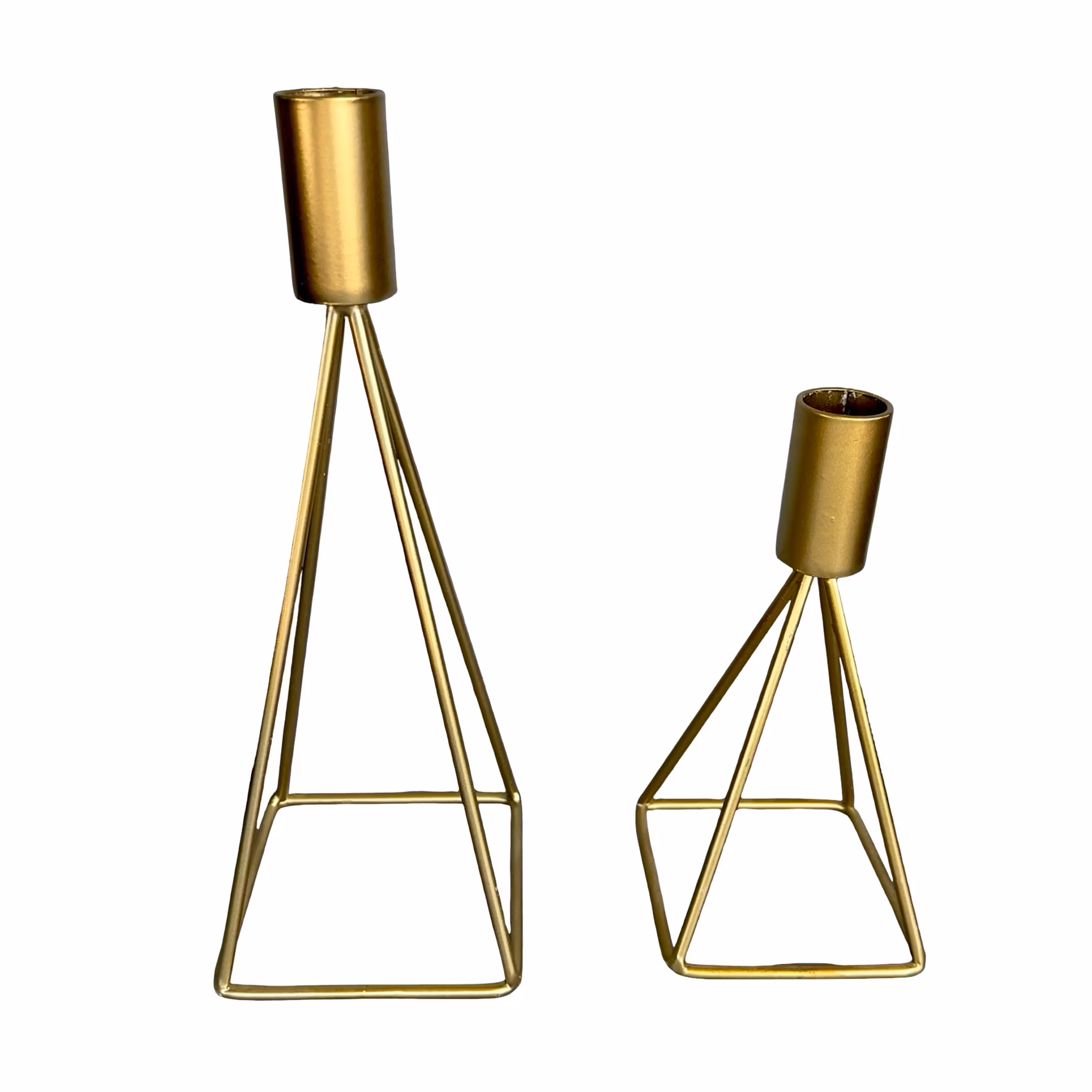 Geometriska ljusstakar i metall - 2 st, Modern design