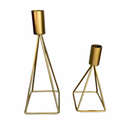 Candelieri geometrici in metallo - 2 pezzi, design moderno