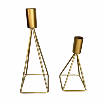 Geometriska ljusstakar i metall - 2 st, Modern design