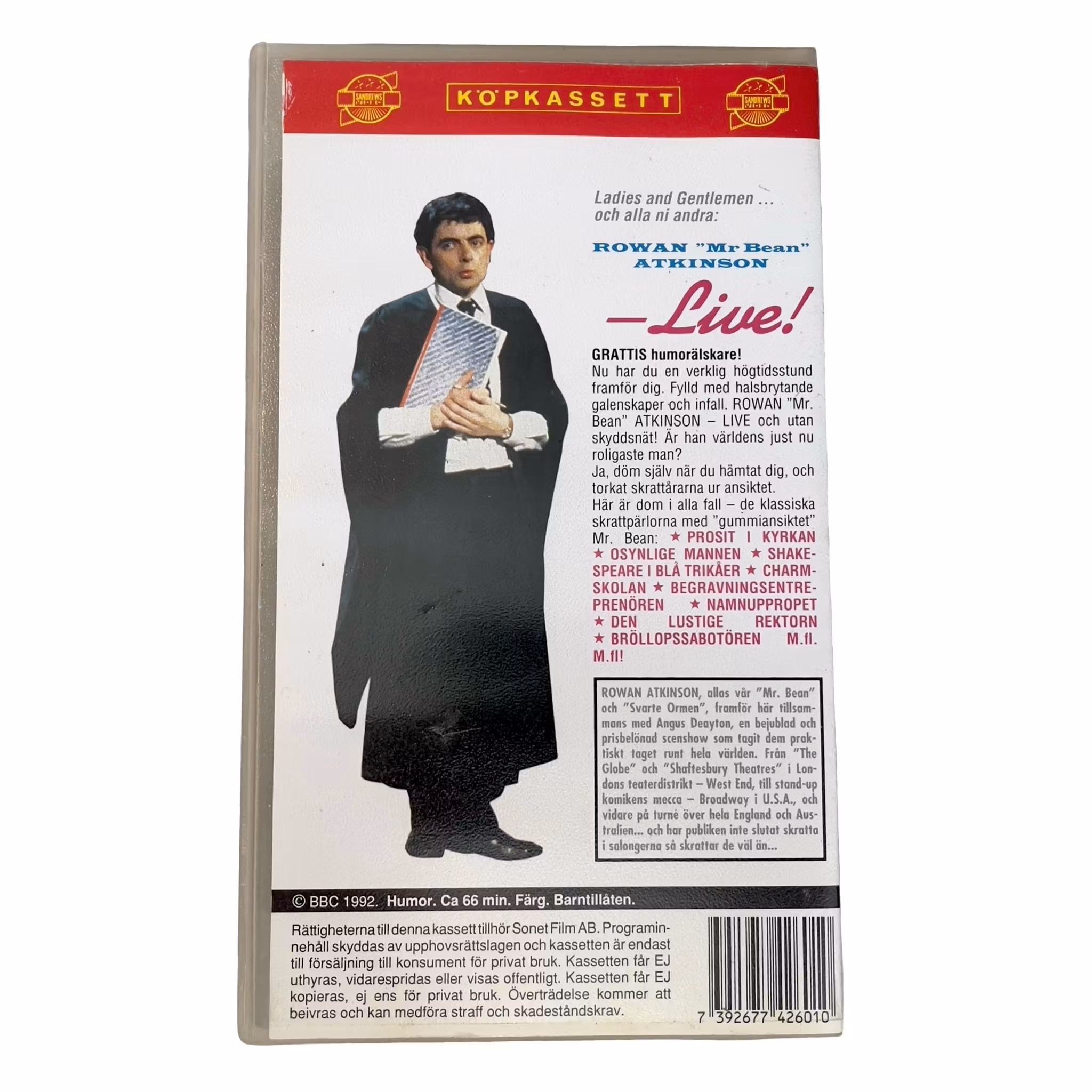 Rowan Atkinson Live! (Mr. Bean) - VHS (Klassisk humor)