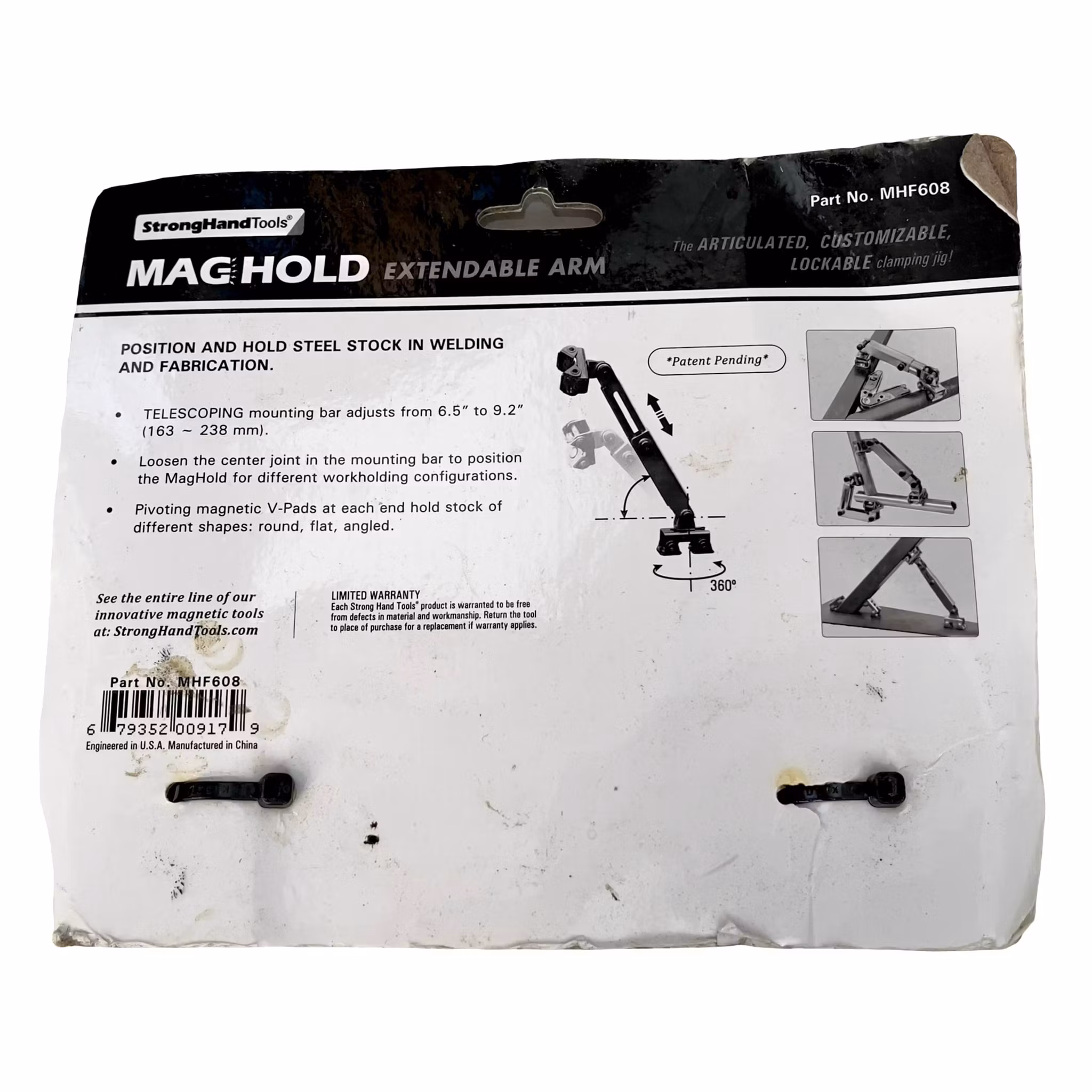 Strong Hand Tools MagHold Set - Magnetiska svets hjälpmedel - Extendable Arm + Grasshopper + V-Pad Kit