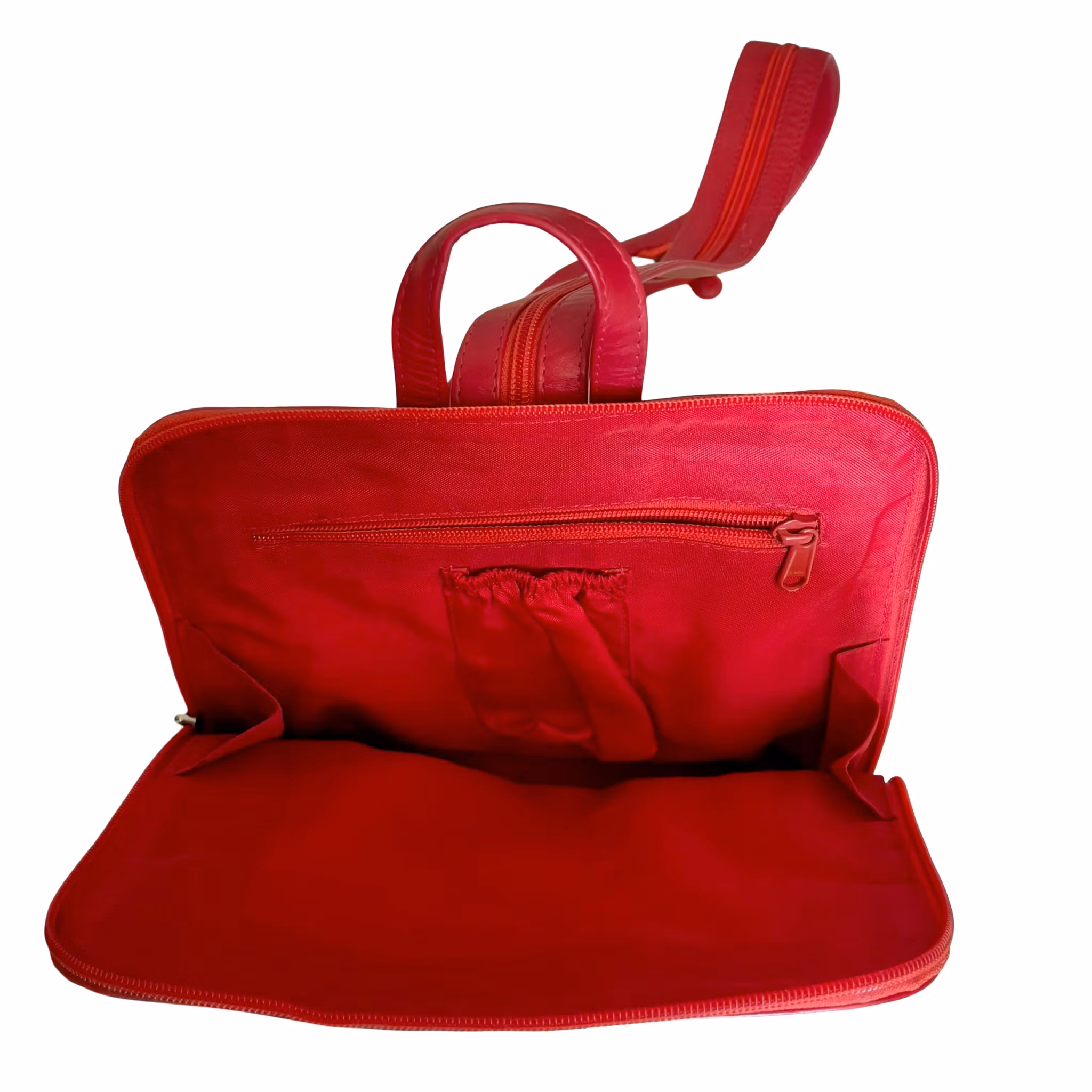 Bozzini röd ryggsäck / Handväska - Elegant & praktisk (2 i 1)