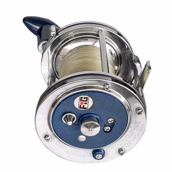 Vintage FIG Olympic Dolphin 625 LW - Japanische Meeresangelrolle / Schlepprolle - Schnurführung