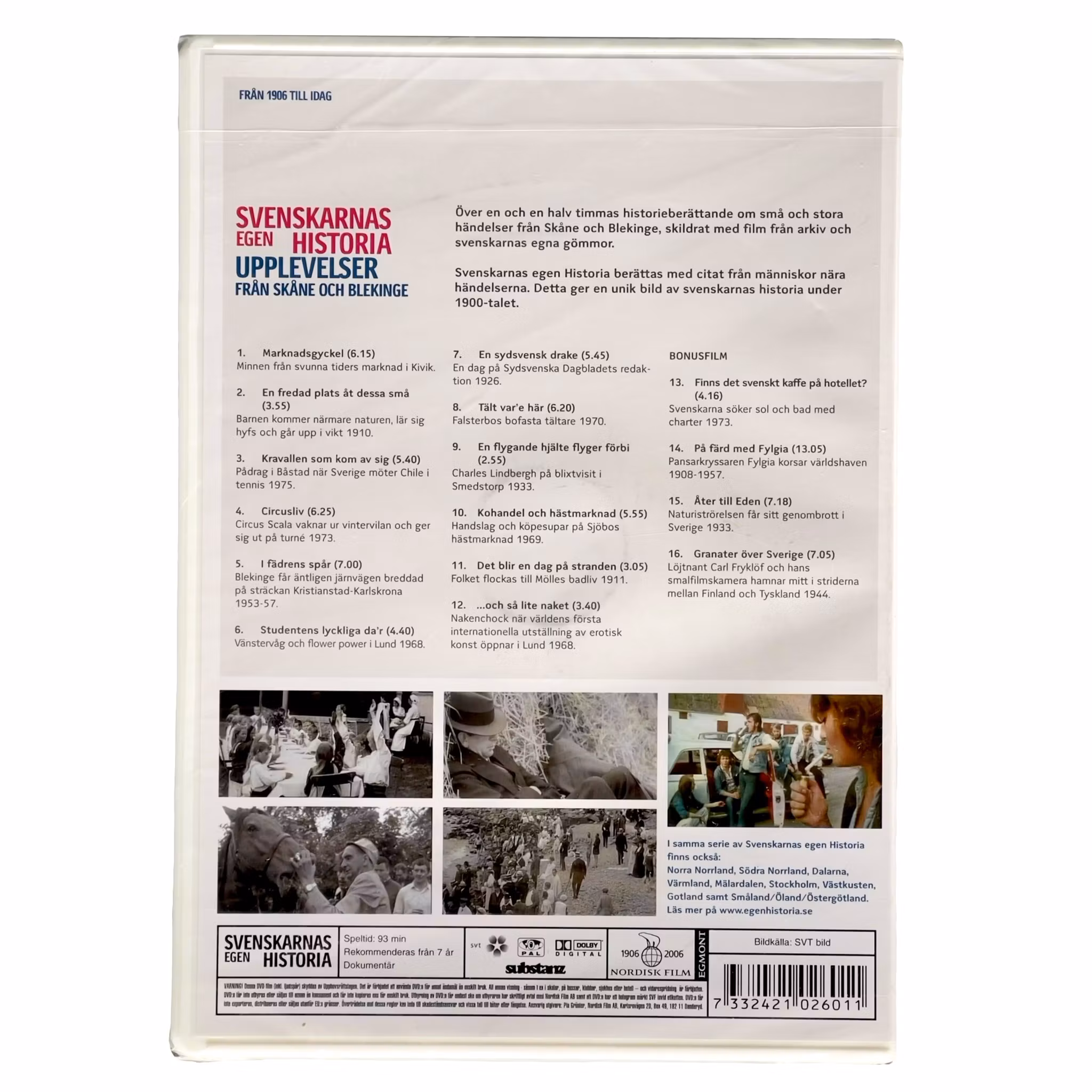 Svenskarnas egen historia - Skåne & Blekinge - Inplastad DVD - SVT Dokumentär - Från 1906 till idag