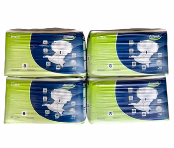 Attends Flex 8 S - 4 förpackningar (112 st) - Inkontinens skydd med bälte