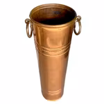 Vintage handgjord kopparvas / kärl med ringhandtag