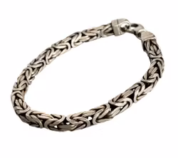Exclusive 925 Sterling Silver Bracelet - Byzantine King Link - Elegant & Powerful