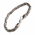 Exklusivt 925 Sterling Silver Armband - Byzantinsk Kungslänk - Elegant & Kraftigt