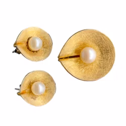 Christian Dior eksklusivt smykkesett i 925 sterlingsølv med perler - Anheng og øredobber