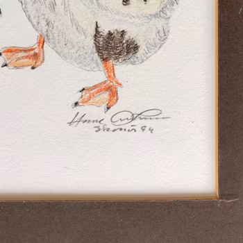 Hasse Andersson - Juvand på marsch - Litografi - Signerad och numrerad