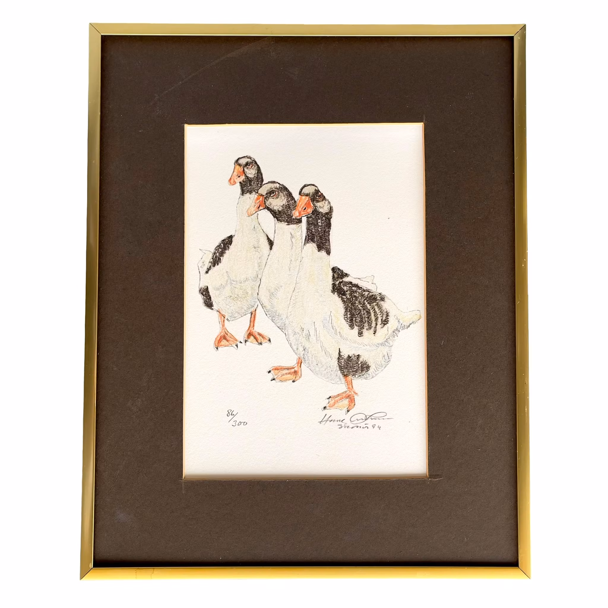 Hasse Andersson - Juvand på marsch - Litografi - Signerad och numrerad