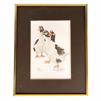 Hasse Andersson - Juvand på marsch - Litografi - Signerad och numrerad