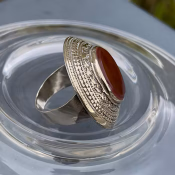 Antieke Jemenitische agaat Aqeeq ring