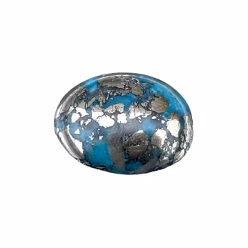 Nishapuri turkoois 23,40 ct - Natuurlijke cabochon met pyriet / matrix