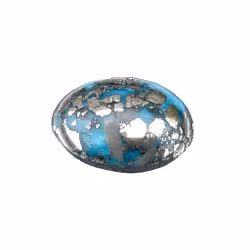 Nishapuri turkoois 23,40 ct - Natuurlijke cabochon met pyriet / matrix