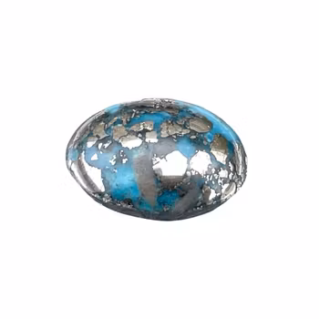 Nishapuri turkoois 23,40 ct - Natuurlijke cabochon met pyriet / matrix