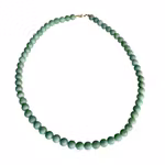 Exklusiv vintage Collier i äkta jade - 10 mm pärlor, 60 cm