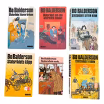 Bokpaket med 6 inbundna titlar av Bo Balderson, utgivna av Bonniers och med original skyddsomslag.