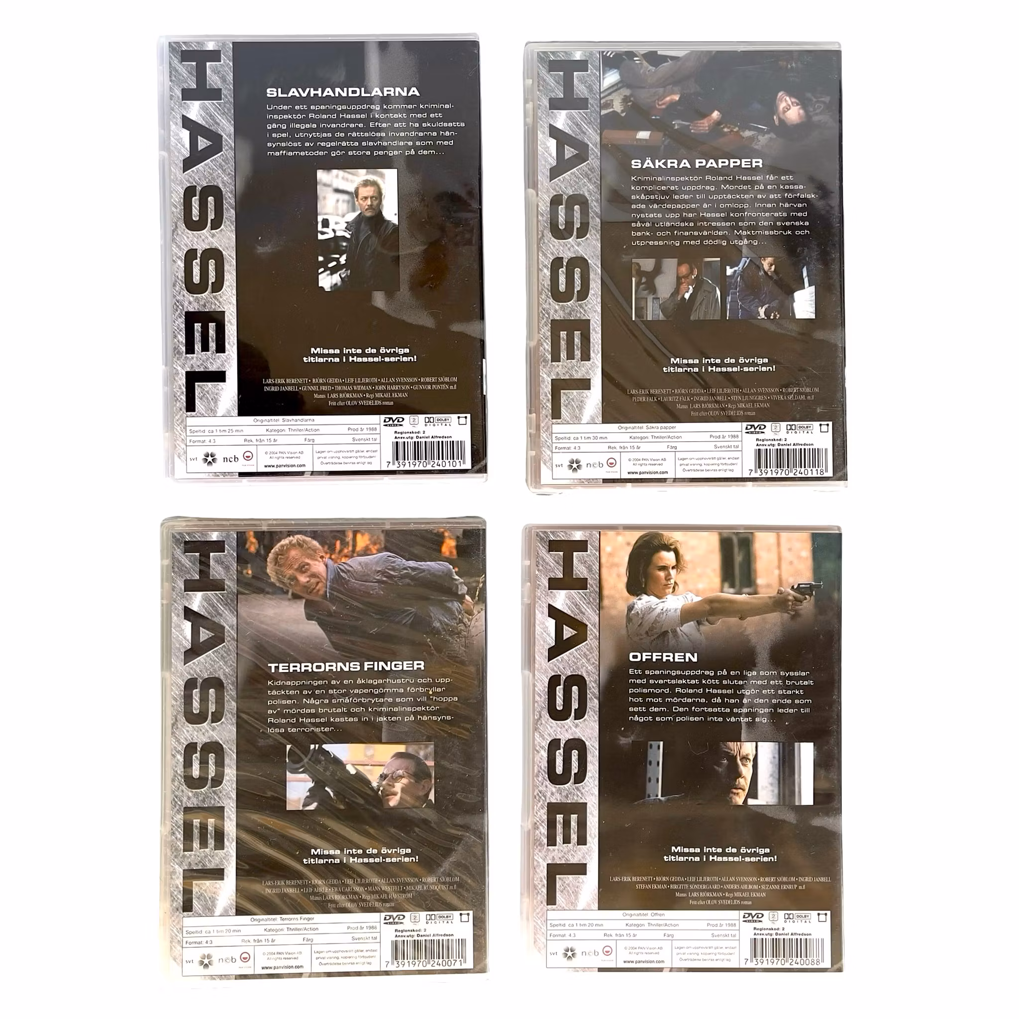 HASSEL - 8 DVD 5 inplastade - Lars Erik Berenett - Svensk kriminal klassiker