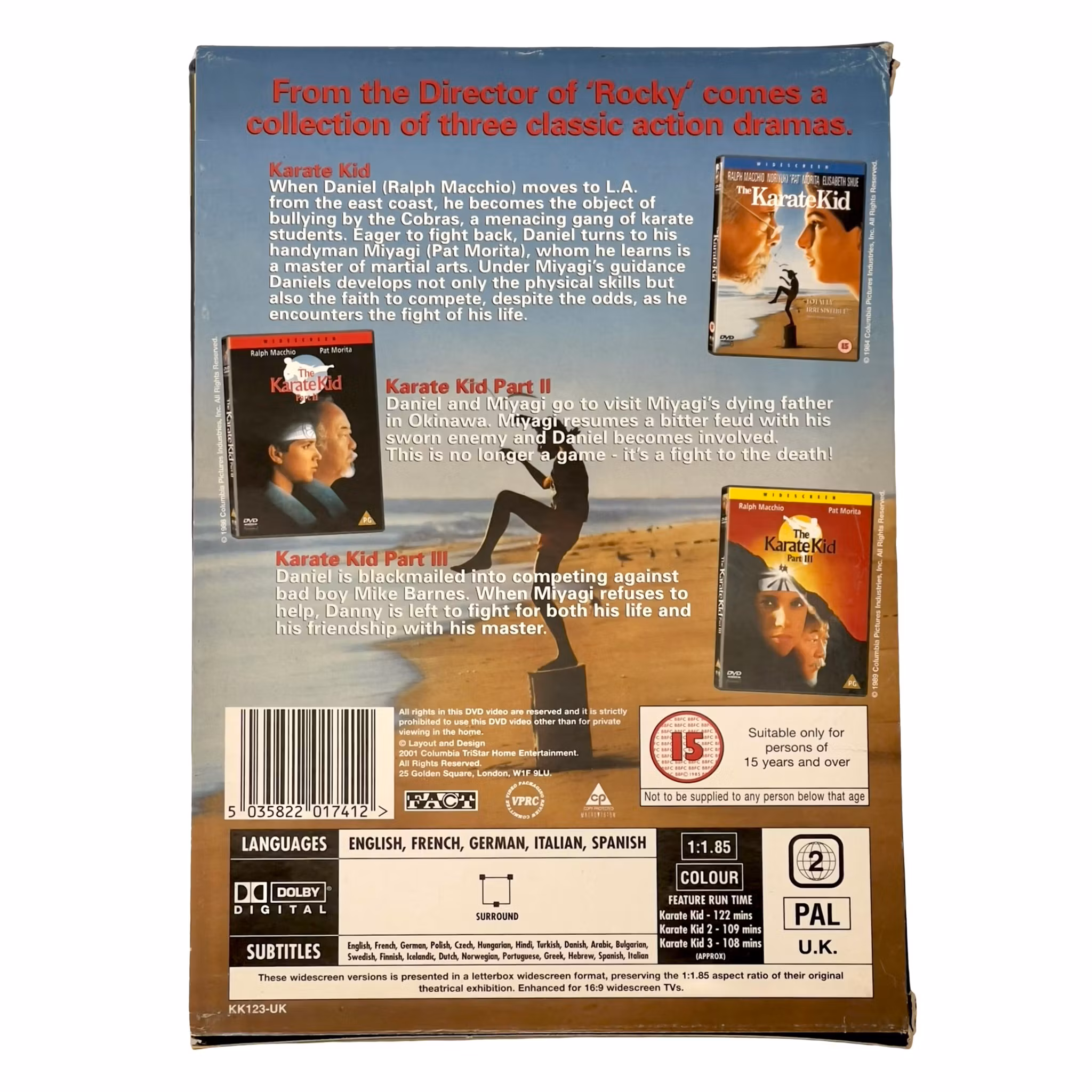 The Karate Kid Collection DVD Box - 3 Filmer - Komplett