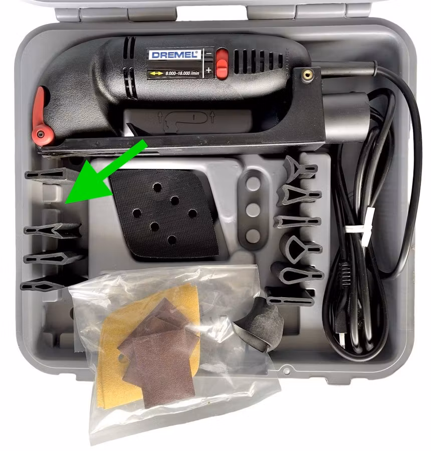 Dremel multisliper / detaljsliper for profiler, hjørner, detaljer med tilbehør