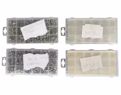 Stort parti glasrørssikringer i sortimentskasser - 4 kasser