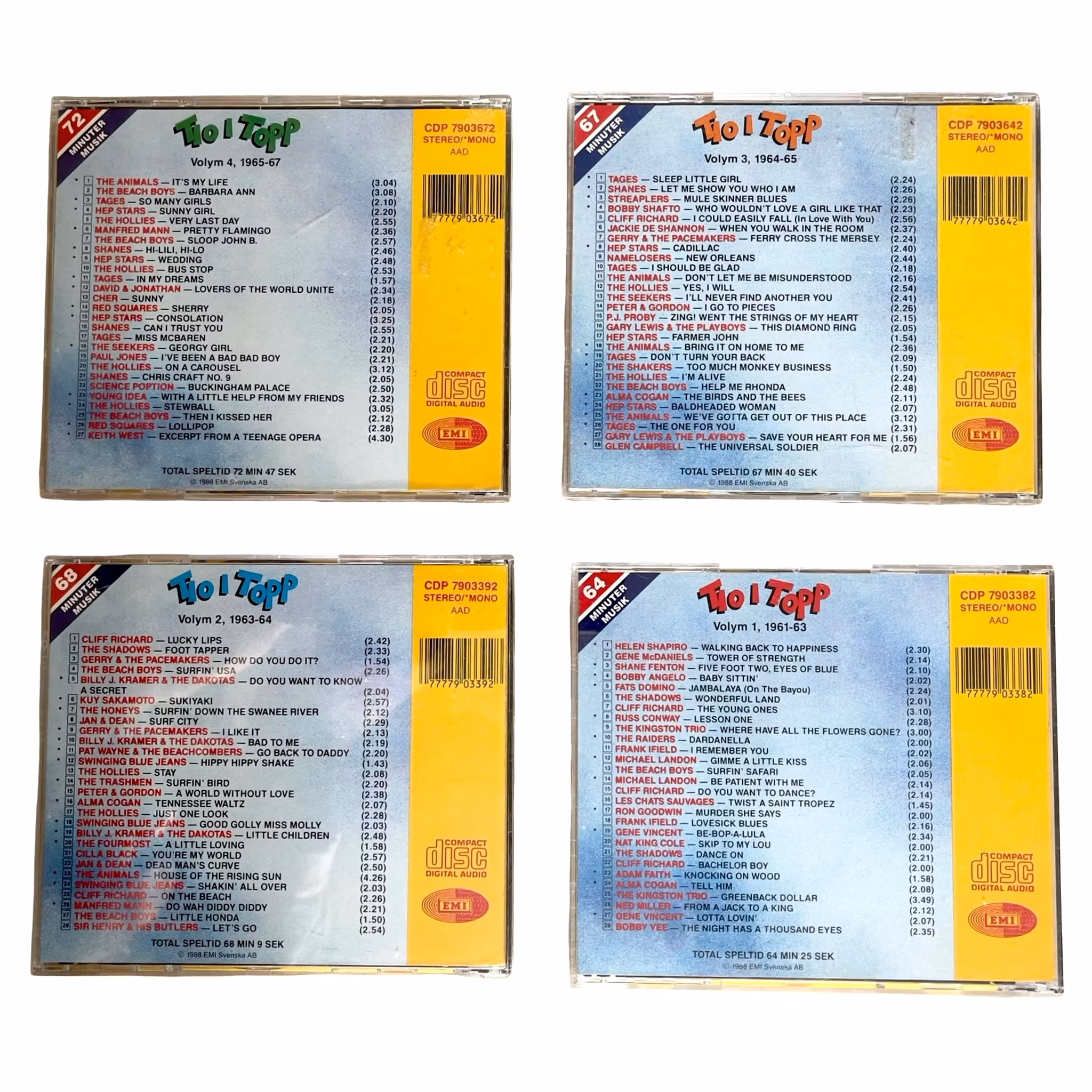Tio i Topp - Komplett CD samling Volym 1-4 (1961-1967) - EMI