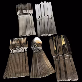 Pinti 18/10 Italia - aterinsetti 60 osaa - Elegantti ruostumattomasta teräksestä valmistettu aterinsetti