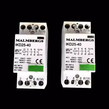 2 st Nya Malmbergs IKD25-40 installations kontaktor 25A 230V AC
