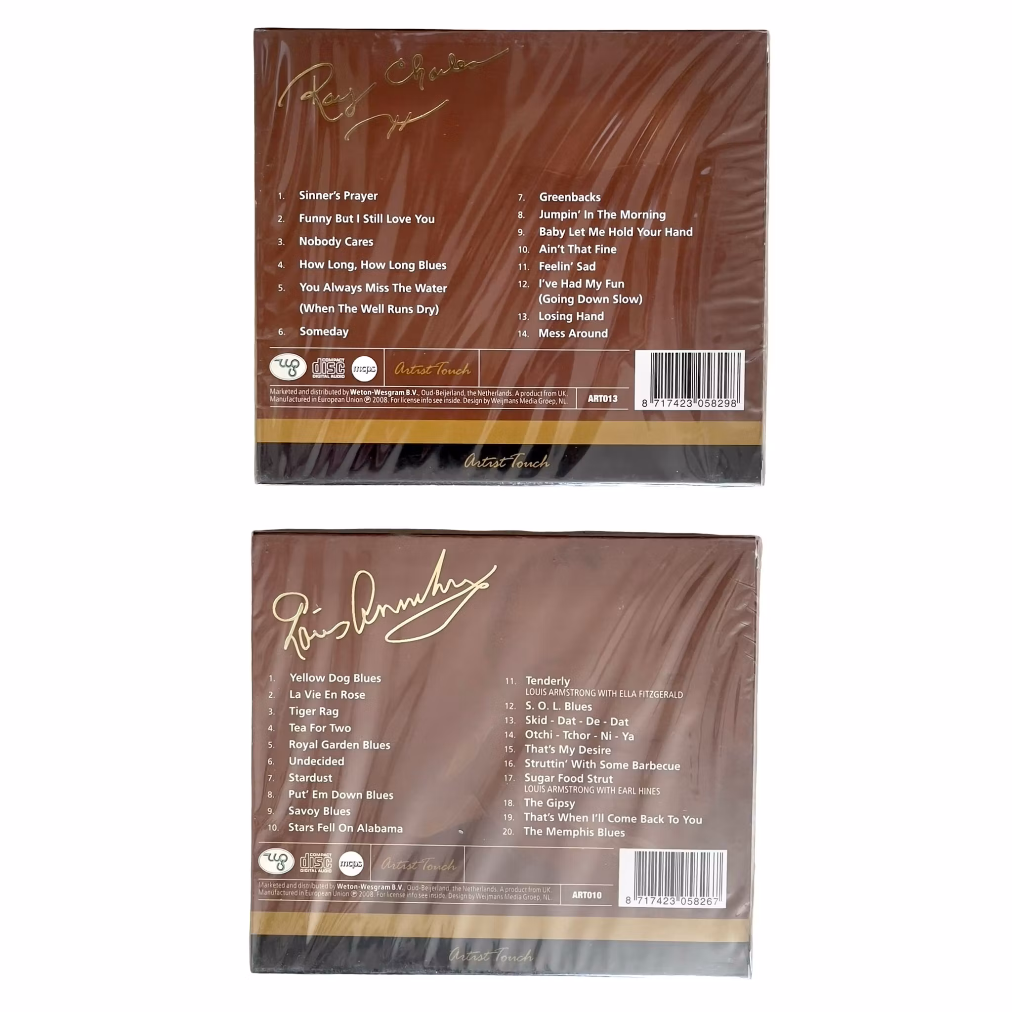 6 st Inplastade CD skivor - Artist Touch / Celine Dion / Ray Charles / Louis Armstrong m.fl.