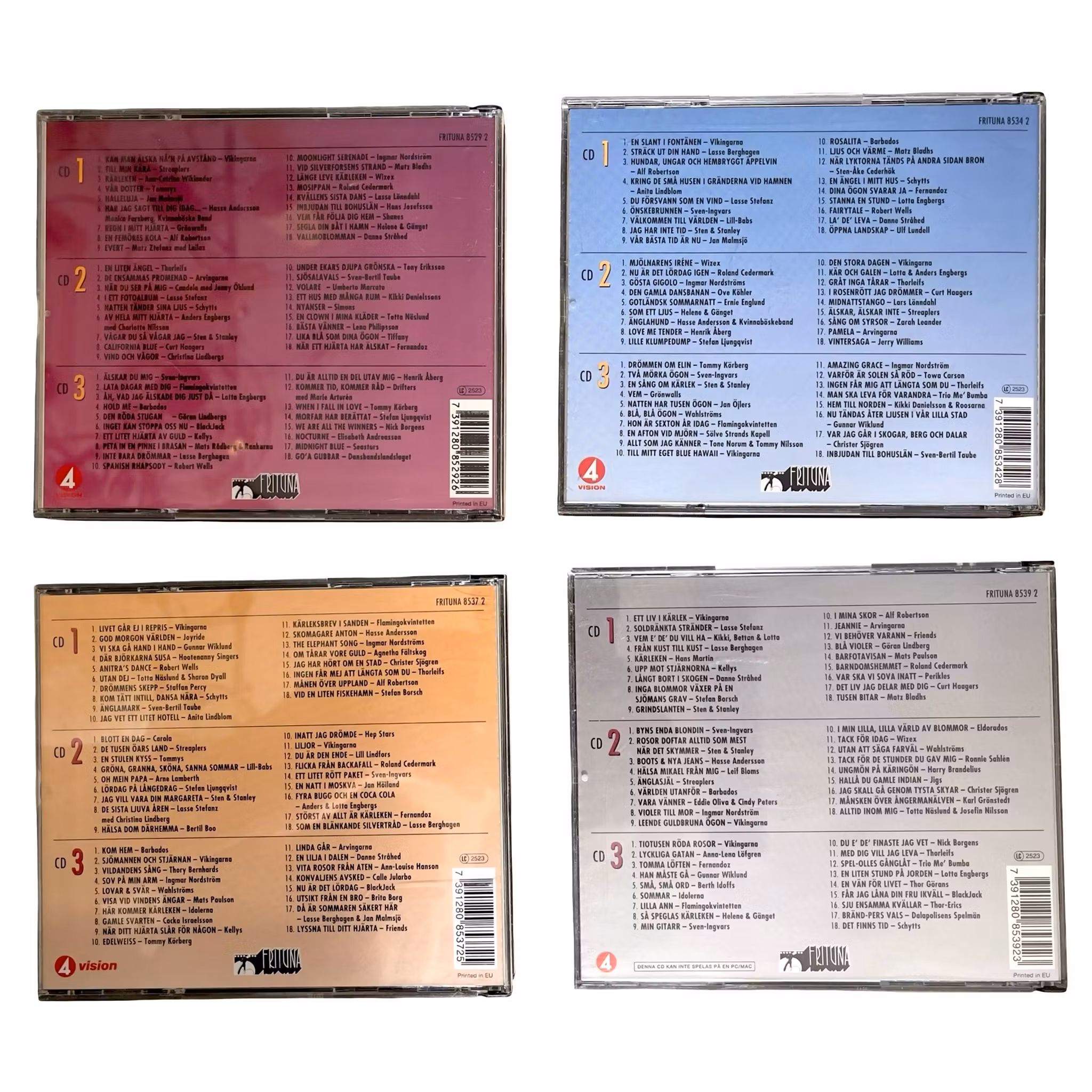 Lokets Favoriter 1 - 4  Komplett box samling med svensk dansbands musik (12 CD)