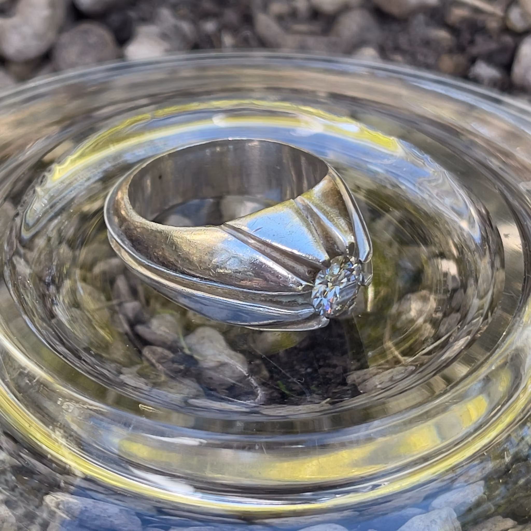 Moissanite ca 1.05 ct - Elegant sterling silver ring