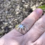 Moissanite ca 1.05 ct - Elegant sterling silver ring